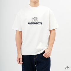 Áo thun cổ tròn thêu chữ RASKINGDYE