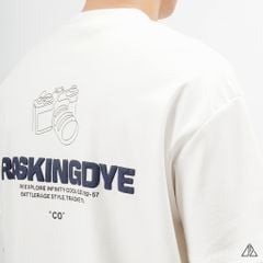 Áo thun cổ tròn thêu chữ RASKINGDYE