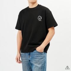 Áo thun cổ tròn vải gân thêu nón
