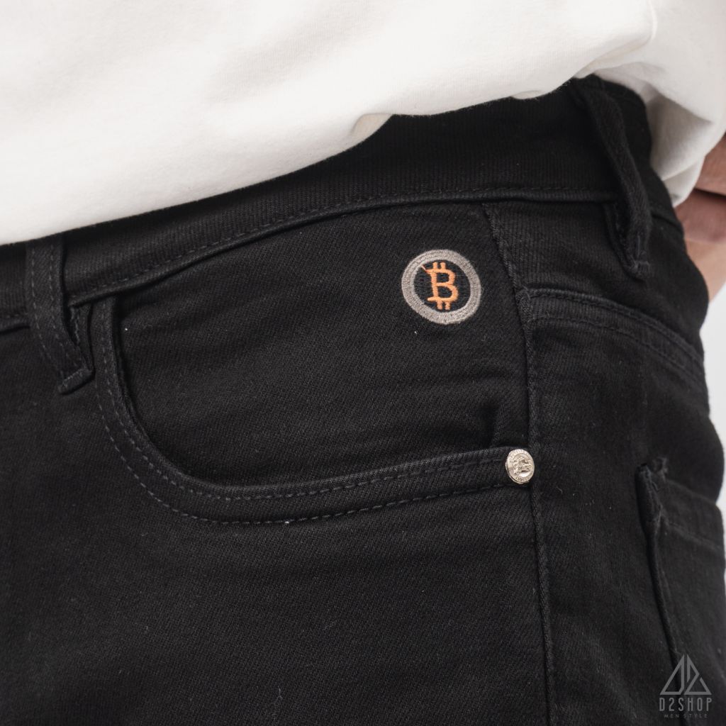 Quần jean đen rách gối DV226R
