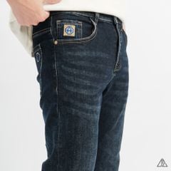 Quần jean xanh đậm thêu túi H