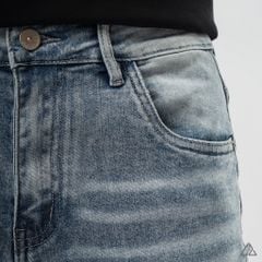 Quần jean xanh bạc túi dập nổi D