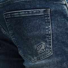 Quần jean xanh wash dập nổi túi DESIGN