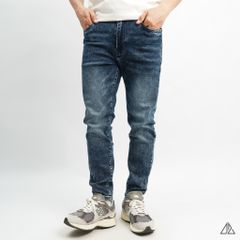 Quần jean xanh wash dập nổi túi DESIGN