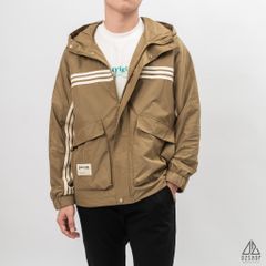 Áo khoác nón trùm phối 3 sọc ngực tay