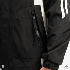 Áo khoác dù nón trùm phối viền tay áo raglan