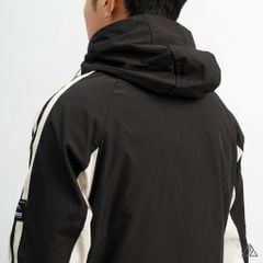 Áo khoác dù nón trùm phối viền tay áo raglan