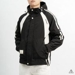 Áo khoác dù nón trùm phối viền tay áo raglan