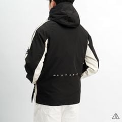 Áo khoác dù nón trùm phối viền tay áo raglan