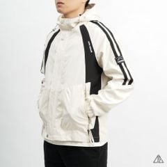 Áo khoác dù nón trùm phối viền tay áo raglan