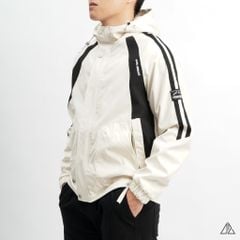 Áo khoác dù nón trùm phối viền tay áo raglan