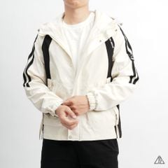 Áo khoác dù nón trùm phối viền tay áo raglan