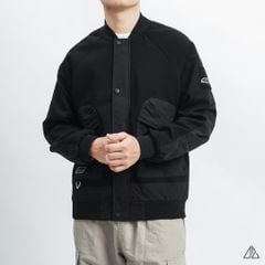 Áo khoác bomber nỉ sọc phối dù