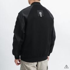 Áo khoác bomber nỉ sọc phối dù