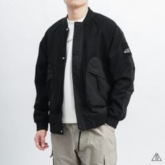 Áo khoác bomber nỉ sọc phối dù