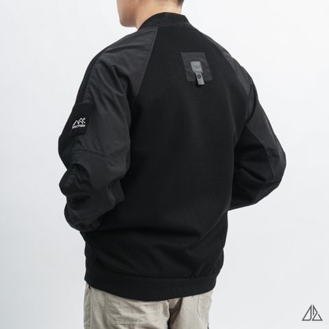 Áo khoác bomber nỉ sọc phối dù