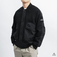 Áo khoác bomber nỉ sọc phối dù