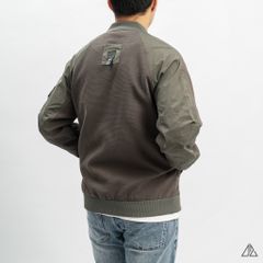 Áo khoác bomber nỉ sọc phối dù