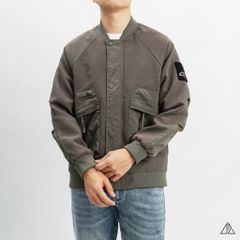 Áo khoác bomber nỉ sọc phối dù