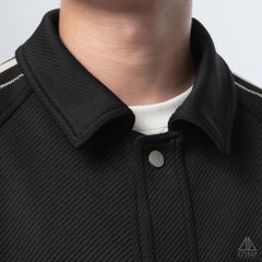 Áo khoác cổ bẻ phối viền sọc