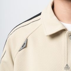 Áo khoác cổ bẻ phối viền sọc