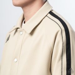 Áo khoác cổ bẻ phối viền sọc