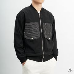 Áo khoác bomber phối túi sọc vải dù