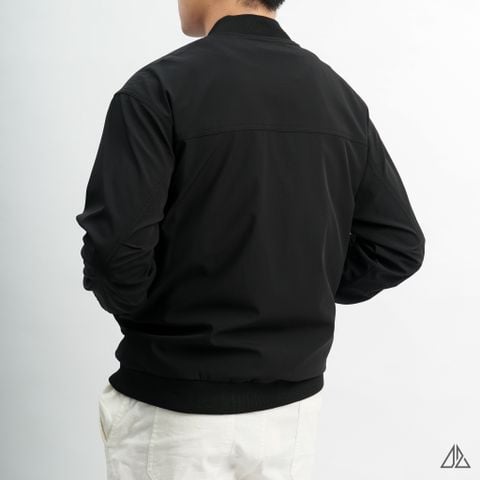 Áo khoác bomber phối túi sọc vải dù