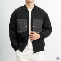 Áo khoác bomber phối túi sọc vải dù