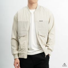 Áo khoác bomber phối túi sọc vải dù