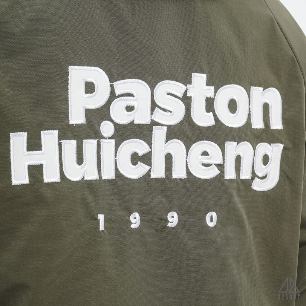 Áo khoác dù nón trùm thêu ngực Paston
