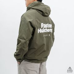 Áo khoác dù nón trùm thêu ngực Paston