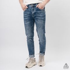 Quần jean xanh wash thêu túi DenX