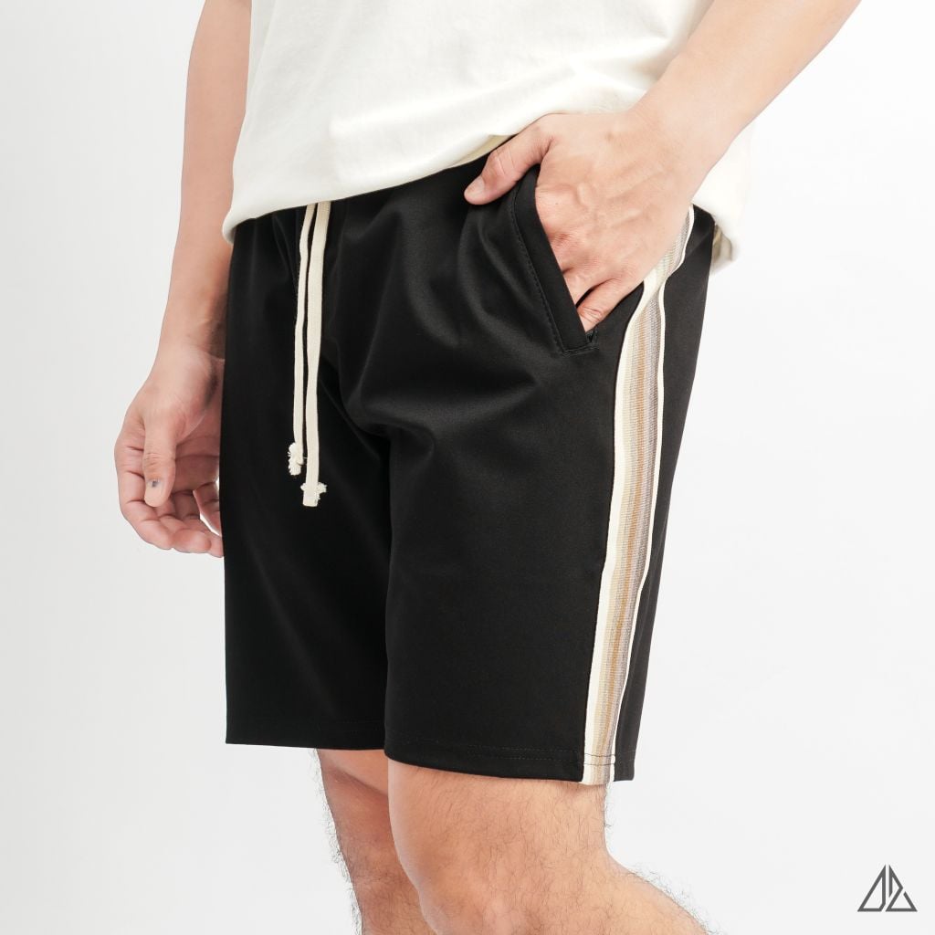 Quần đùi thun phối viền sọc