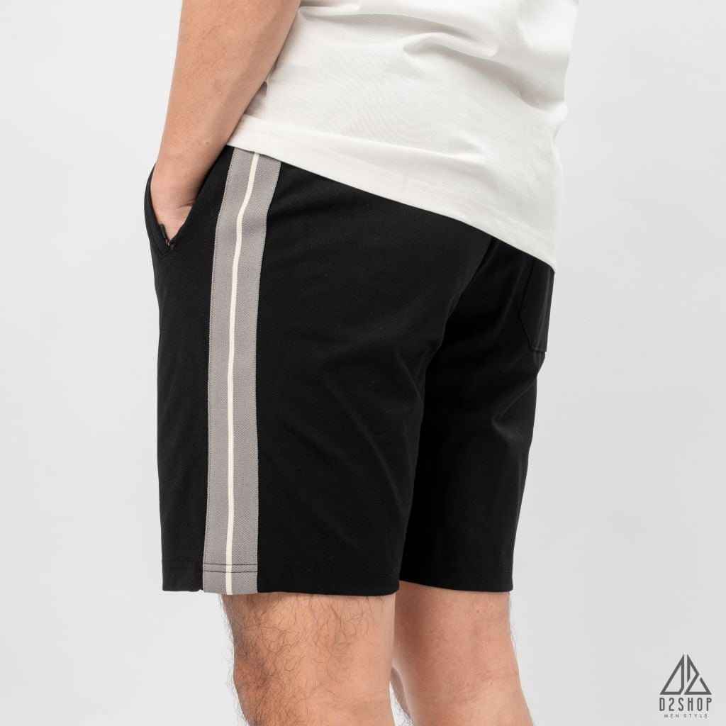 Quần đùi thun phối viền sọc