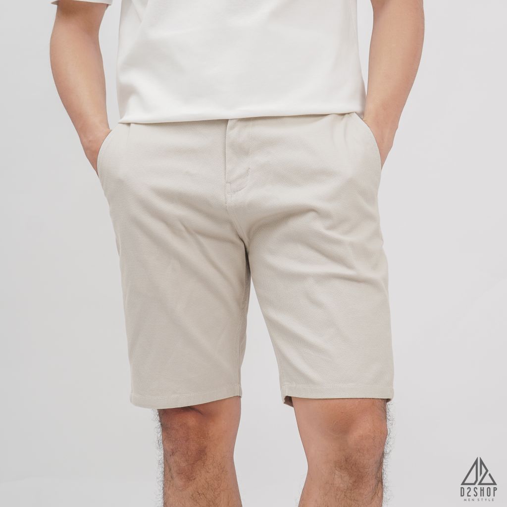 Quần short vải kaki gân tổ ong
