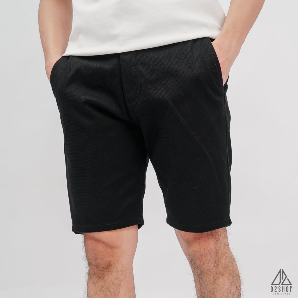 Quần short vải kaki gân tổ ong
