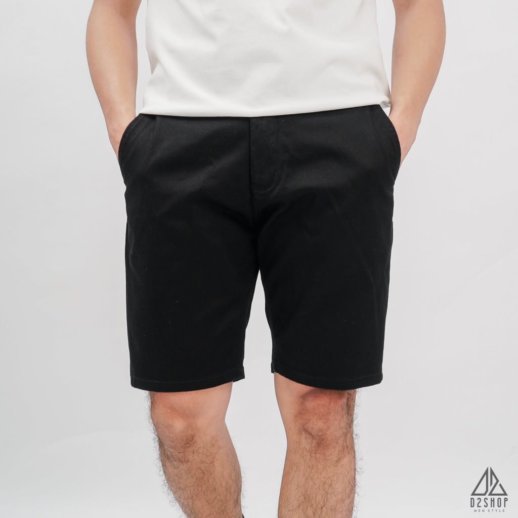 Quần short vải kaki gân tổ ong
