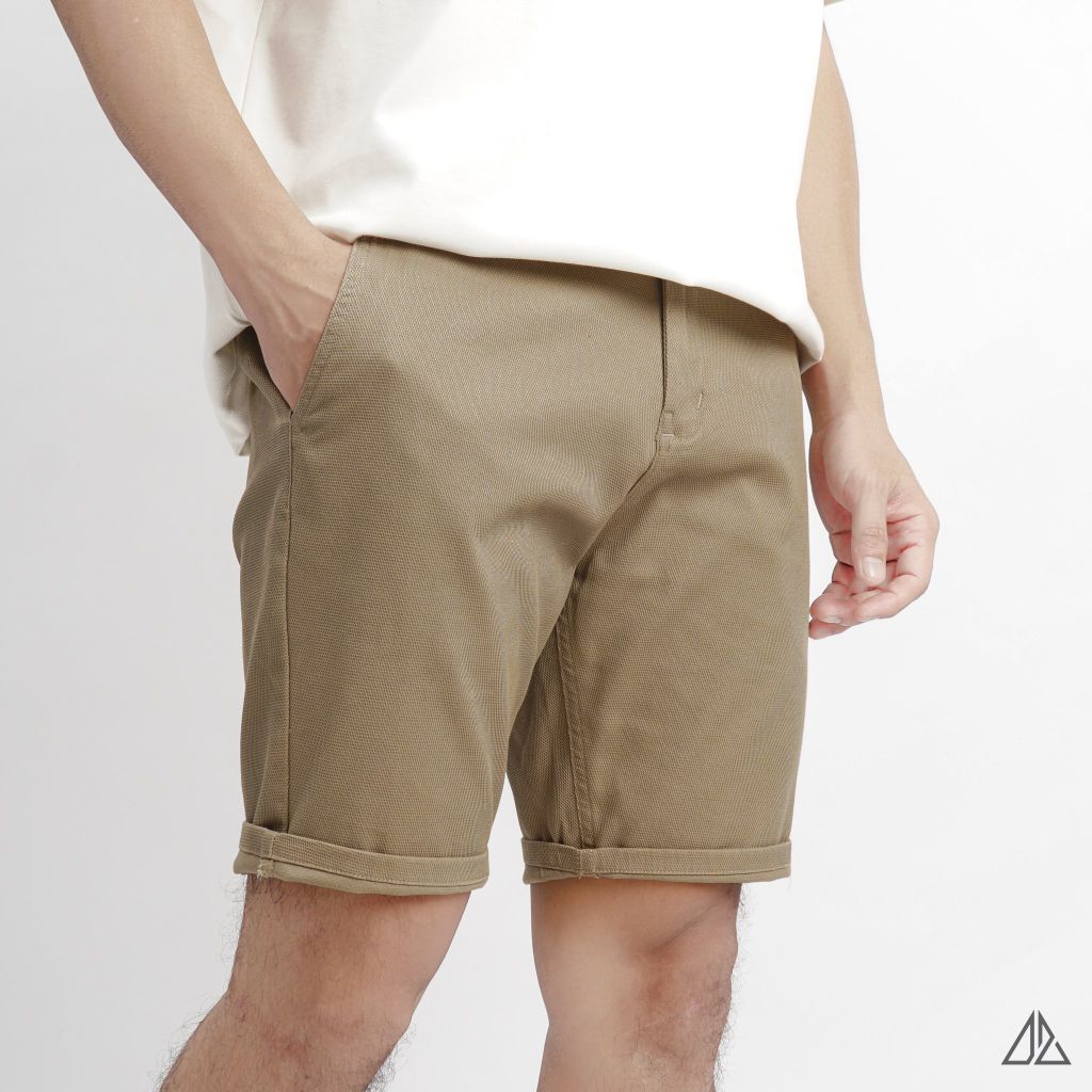 Quần short vải kaki gân tổ ong