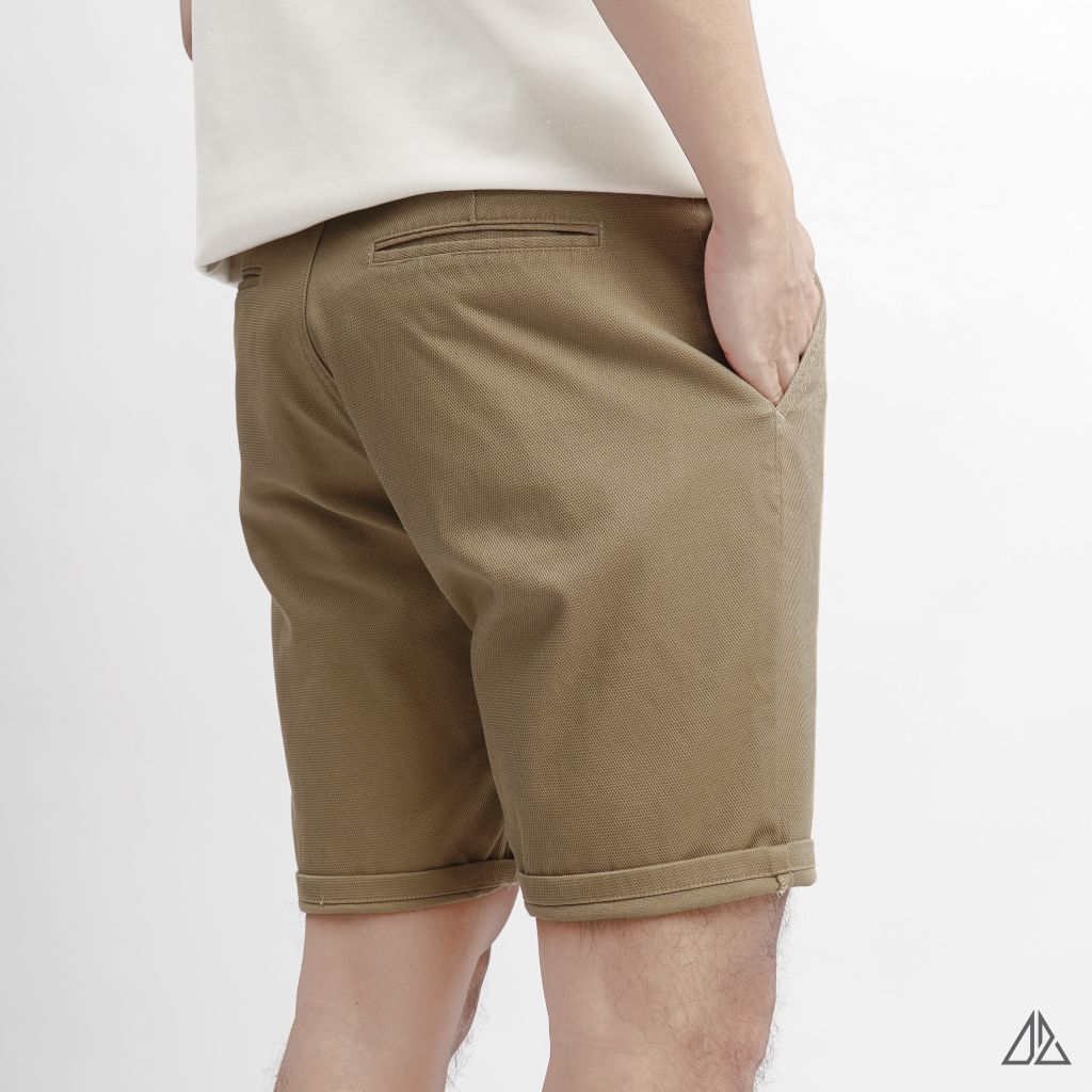 Quần short vải kaki gân tổ ong