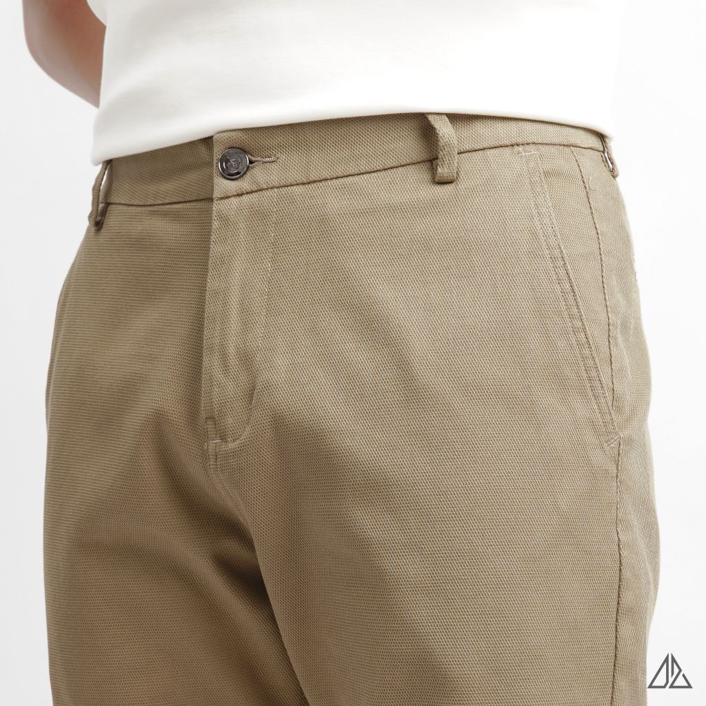 Quần short vải kaki gân tổ ong