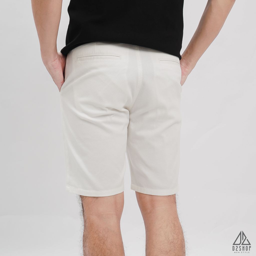 Quần short vải kaki gân tổ ong