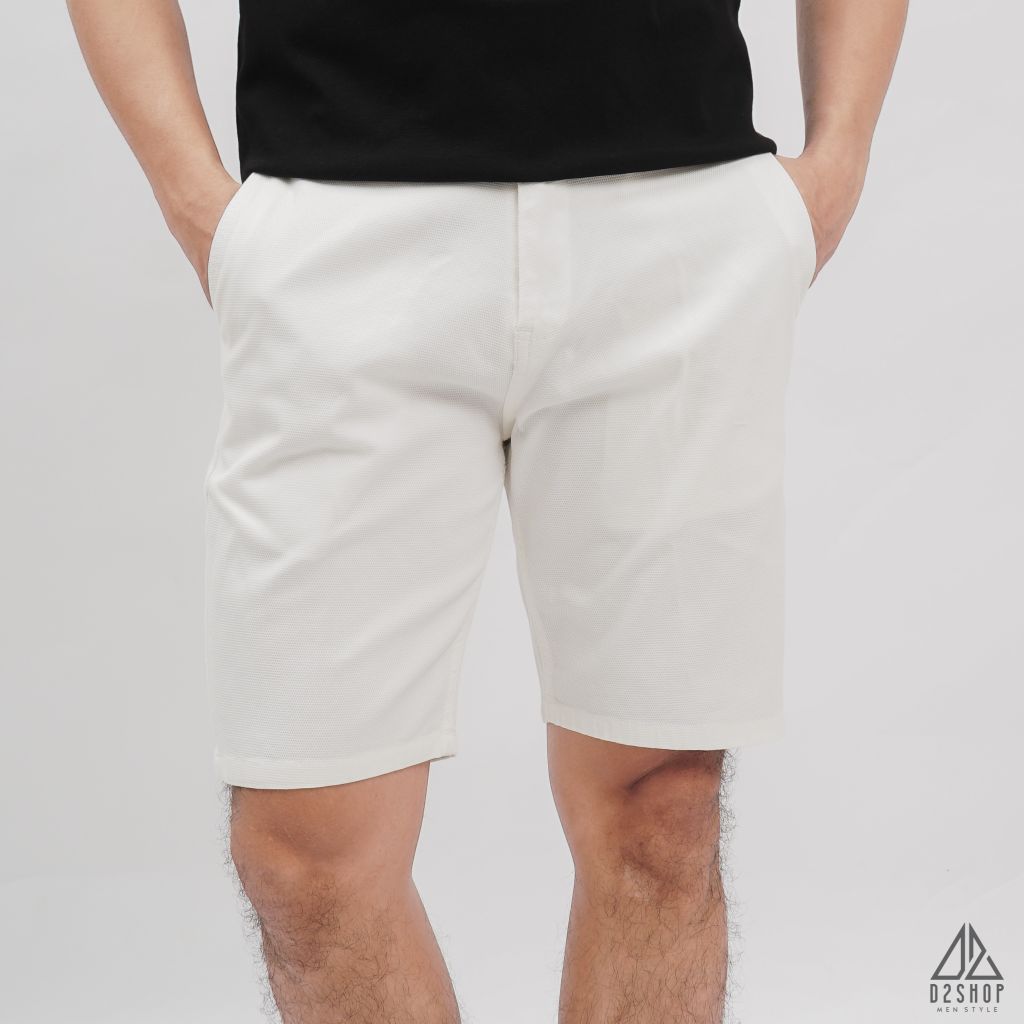 Quần short vải kaki gân tổ ong