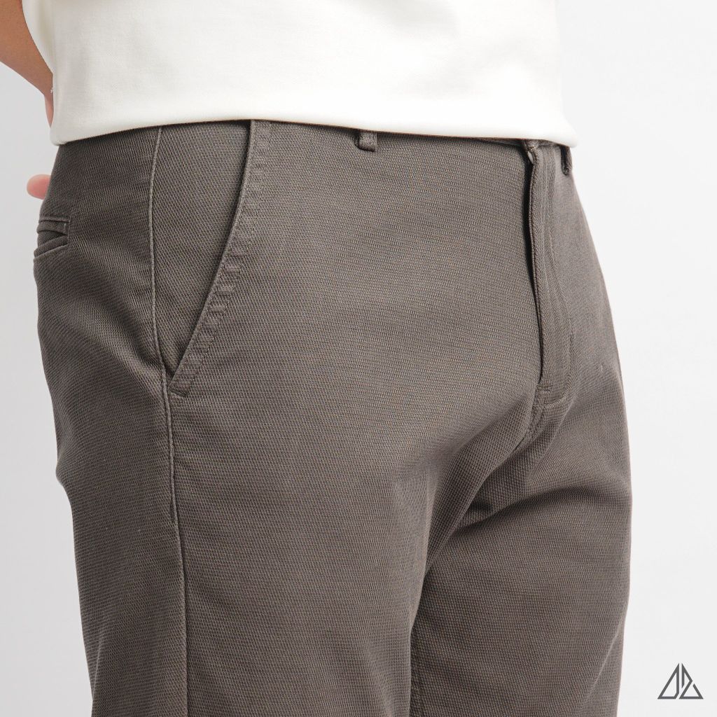 Quần short vải kaki gân tổ ong