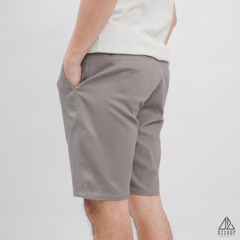 Quần short vải kaki gân tổ ong
