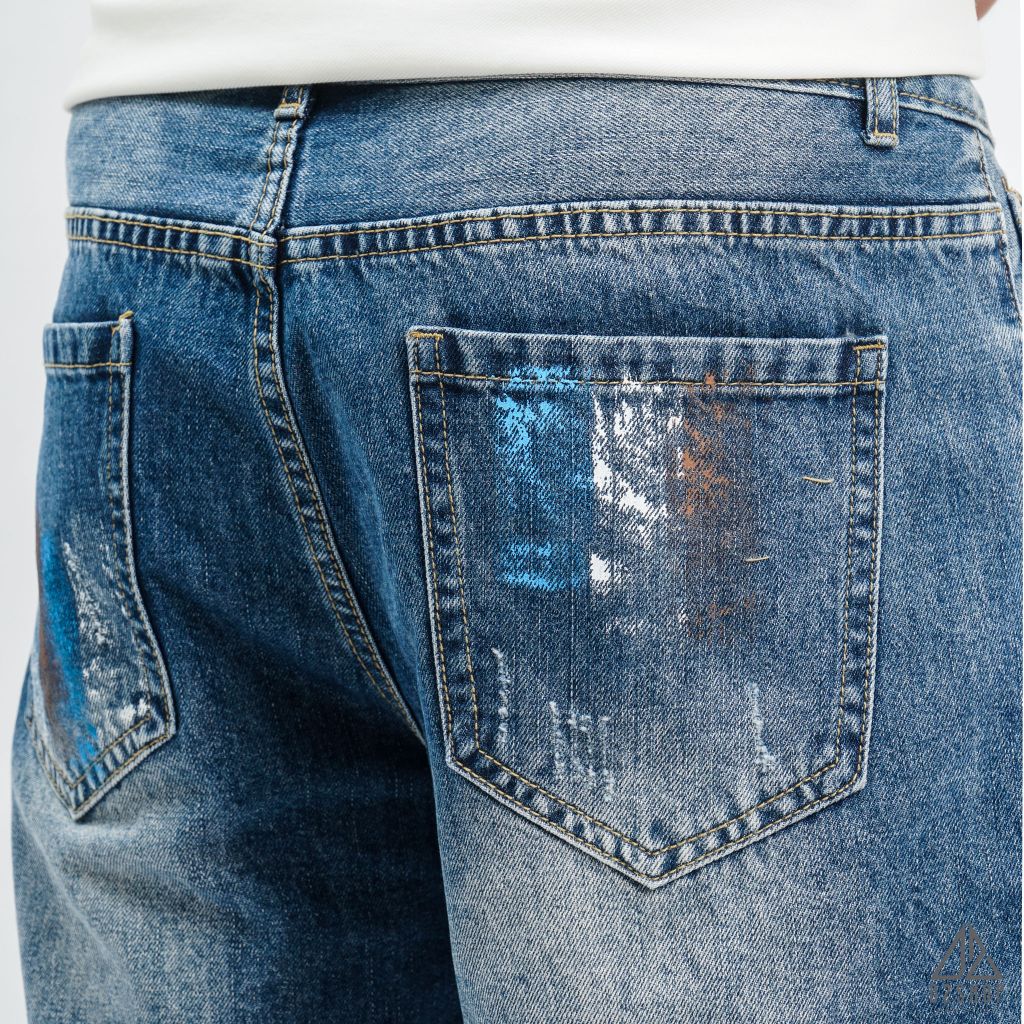Short jean xám đậm sơn 3 vạch
