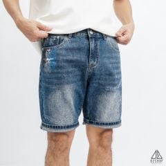 Short jean xám đậm sơn 3 vạch