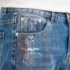 Short jean xám đậm sơn 3 vạch