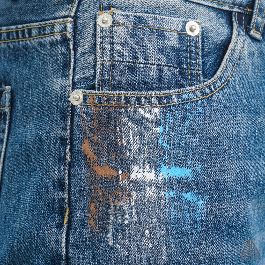 Short jean xám đậm sơn 3 vạch