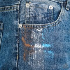 Short jean xám đậm sơn 3 vạch
